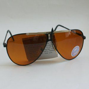 NWT True Vintage "Sports" logo top bar Aviator w/true blue blocker sunglasses